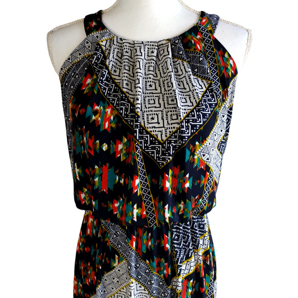 Enfocus Studio Womens Halter neck Muticolored Maxi Dress Size 6 - Picture 11 of 13